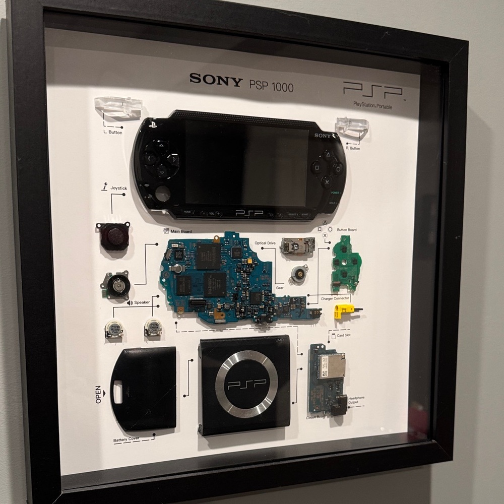 Sony PSP 1000 Component Art in Black Frame